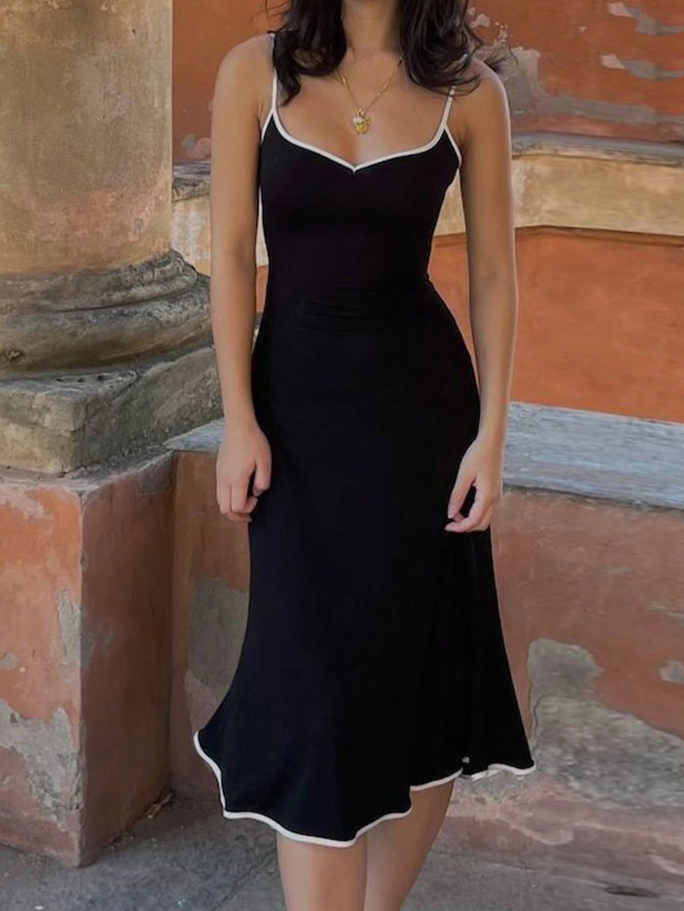 INAWLY Women'S Solid Color Mermaid Tail Cami Dress Sexy Dress