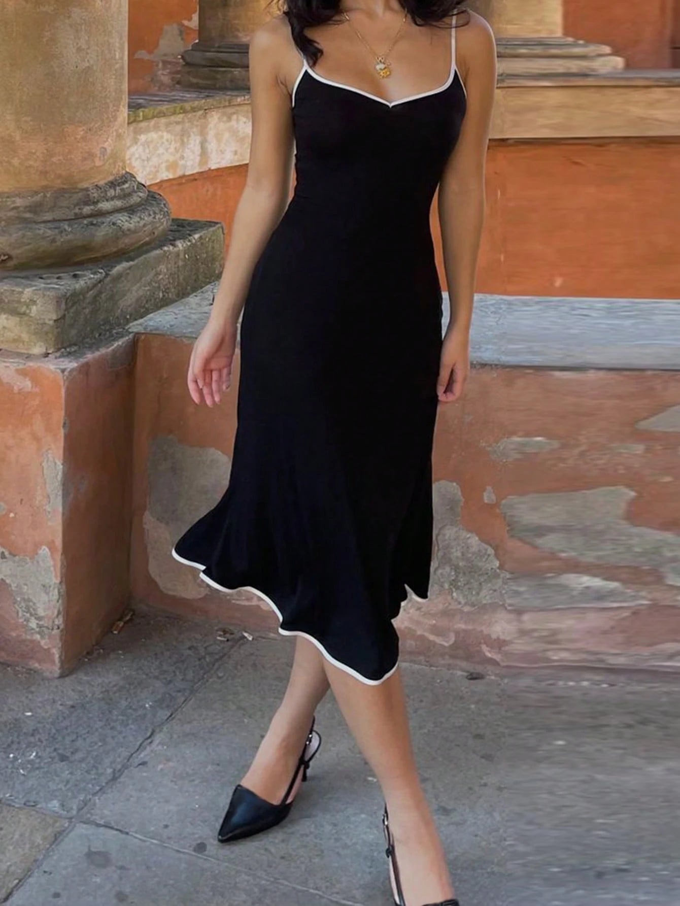 INAWLY Women'S Solid Color Mermaid Tail Cami Dress Sexy Dress