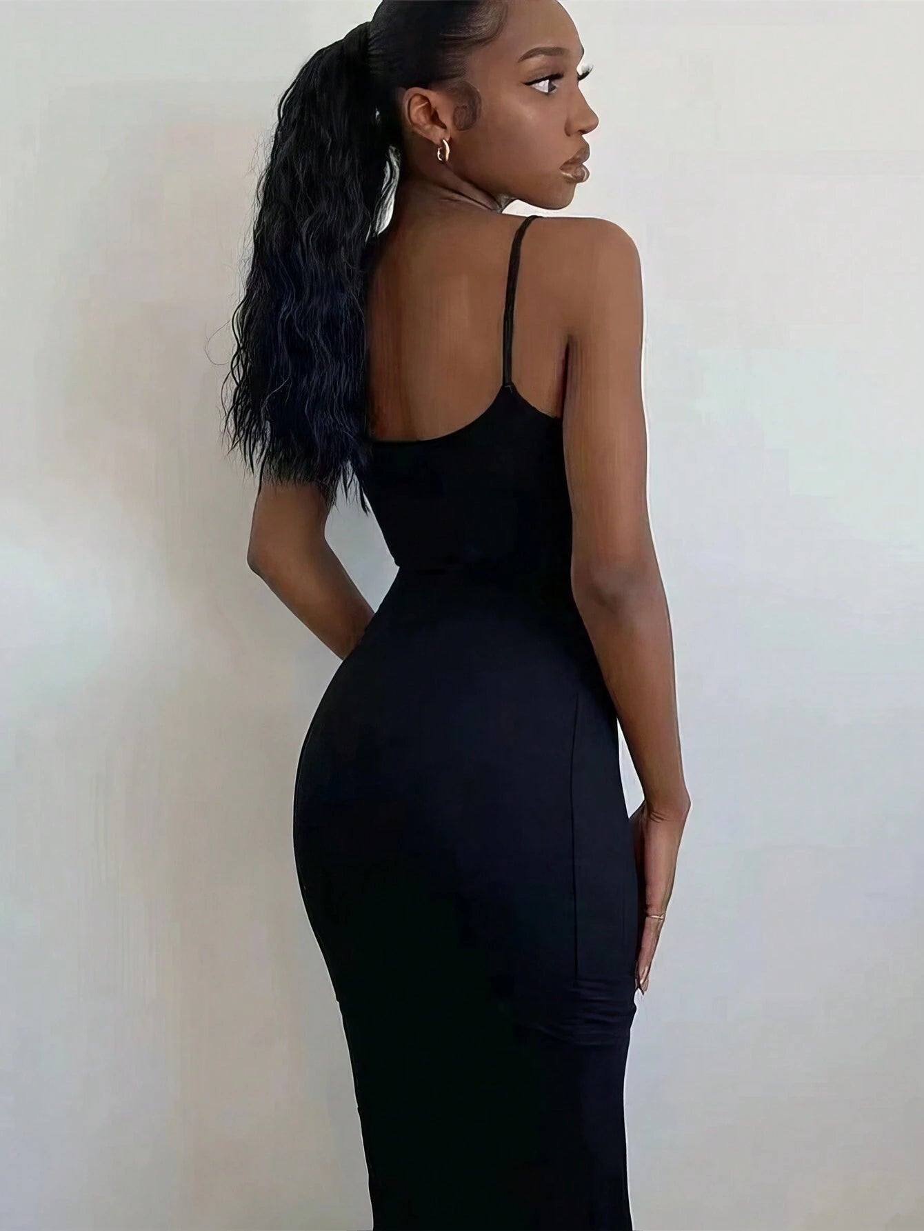 INAWLY Women'S Solid Color Mermaid Tail Cami Dress Sexy Dress